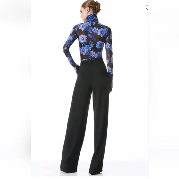 Alice + Olivia DELAINA LONG SLEEVE TURTLENECK MESH TOP SIZE XL - Picture 11 of 16